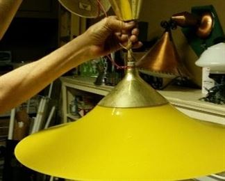 Retro glass pendant shade originally retractable