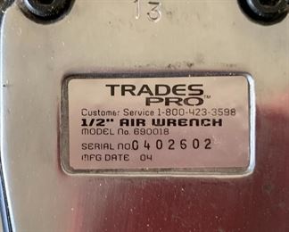 Trades Pro air tool Set partial