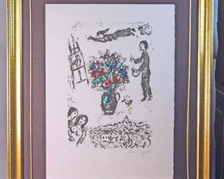 Artist Proof Marc Chagall with certificate print and pulled by famous Russian Printer appraised at $5000.00