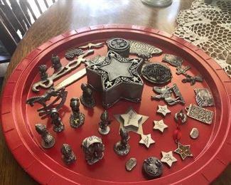 Miniature Pewter Items