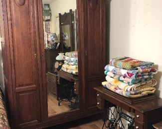 Huge, Antique 3 Door Armoire/Wardrobe