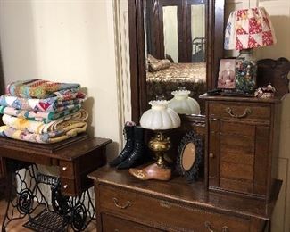 Antique Chesser & Mirror