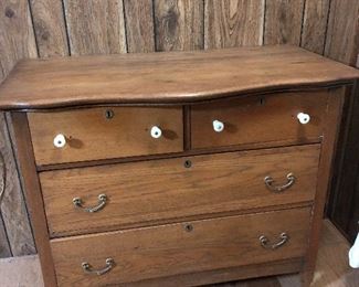 Antique, Oak, Double Dresser