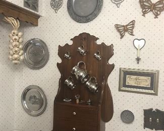 Hand Crafted Wall Cabinet with 6 Pegs