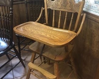 Vintage Press-Back Highchair