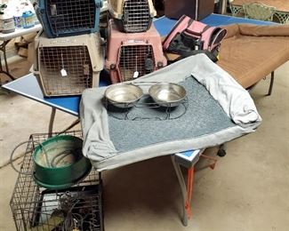dog crates, beds