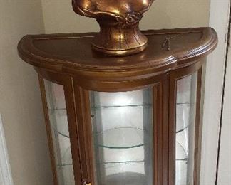 curio cabinet, Victorian bust