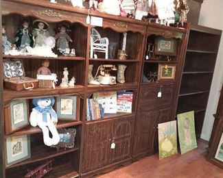 shelving, porcelain dools