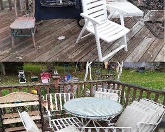 Woodard patio set, Charbroil grill
