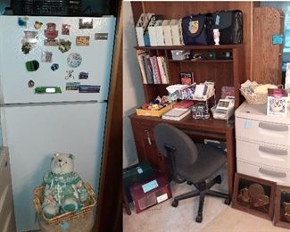 fridge, desk, office