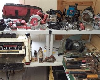 Jet 12" plane, Ryobi router, circular saws, frills, miter saw, sanders