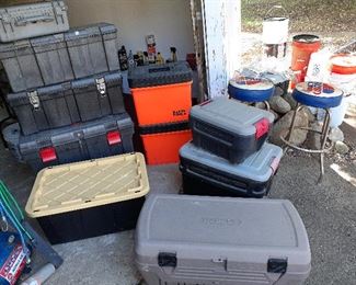 job boxes, Klein Tools, Rubbermaid, garage stools