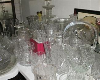 Large assortment of glass ware