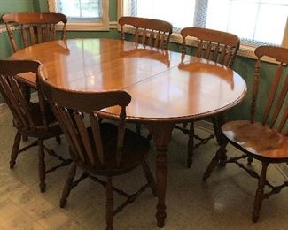 Hard Rock Maple Table w/2 Leaves and 6 Chairs