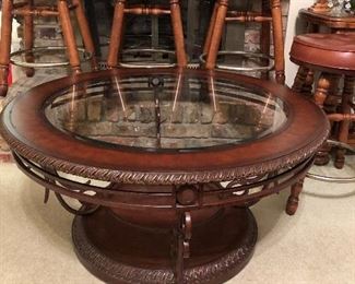 Wrought Iron/Bevel Glass Top Table