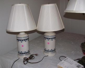 Matching porcelain lamps