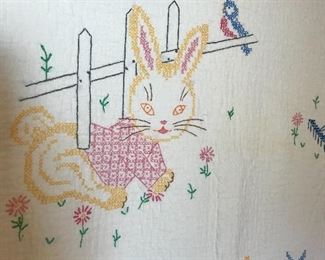 Vintage Peter Rabbit Hand Made Childrens Quilt