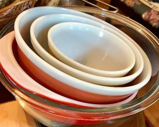 Pyrex bowls.