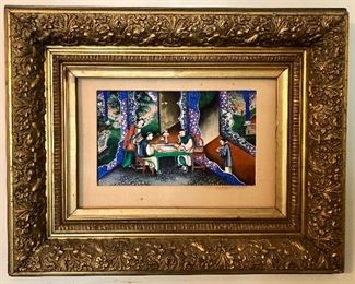 Very unusual picture, mat probably covers artist name or chop.
