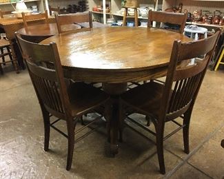 ANTIQUE DINING TABLE WITH FOUR CHAIRS