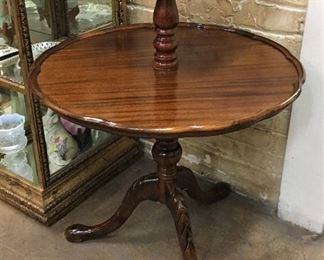 ANTIQUE TWO-TIER DUMBWAITER ACCENT TABLE