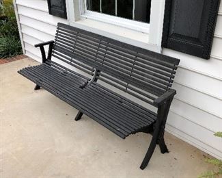 Vintage train station bench