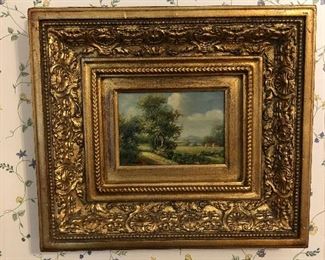 Oil painting in beautiful antique frame