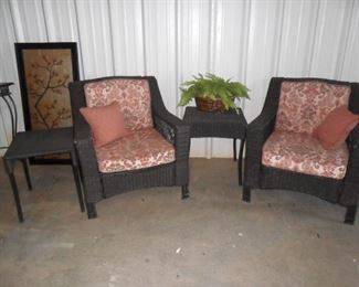 Dark Brown Plastic wicker chairs