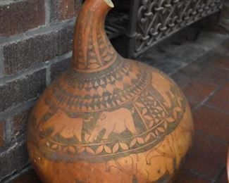 Folk art gourd