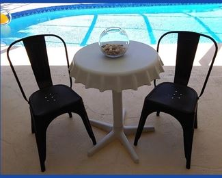 Very Cool Metal Chairs and Pop Bottle Top Table 