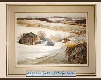 Large Print Signed by Dorla Dean Slider, Known Artist born in 1929. Numbered 270 of 1000 
