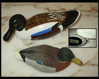 Top Duck is Signed by Well Known Duck Decoy Maker Herb Daisey Jr. from Chincoteague Va