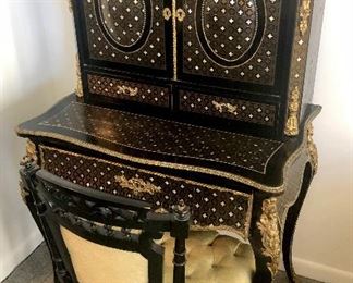 Ornate Secretary with Inlaid Mother of Pearl https://ctbids.com/#!/description/share/251718