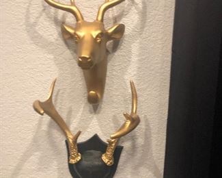 Gold deer & antler decor