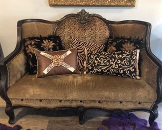 Beautiful Animal Print Loveseat & Accent Pillows