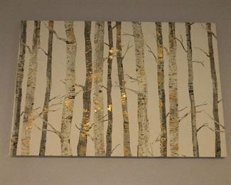 Gold Birch Trees on Canvas