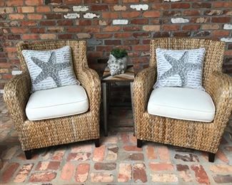 Pair of banana leaf chairs