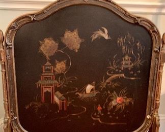 Antique Chinoiserie Fireplace Screen