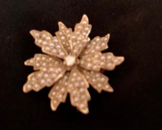 14k Pin with Small Diamond & Pearls