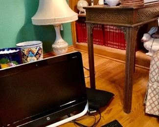 HP Computer and Pair of Kittinger Side Tables