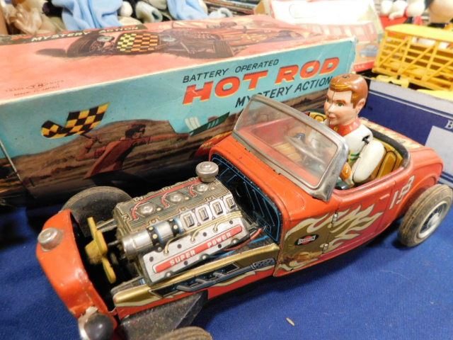 Vintage Hot Rod Tin Wind up car
