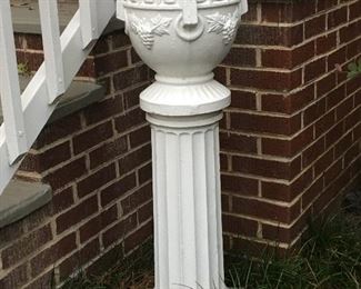 Pair of urns on columns - very heavy
