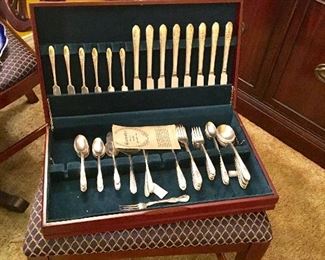 Quantities of silver flatware - sterling, plated and stainless - many empty silver boxes as well
