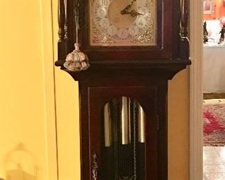 Mahogany Grandmother clock - buy it and you get the key tassels, too