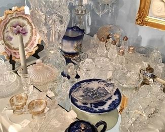 Lots of glassware - cut and pressed - along with a little of everything