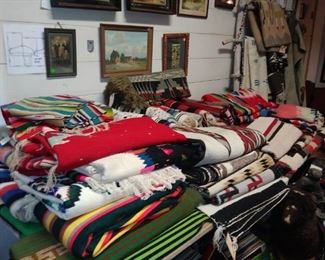 Navajo blankets, Saltillo, Beacon and Mexican blankets various sizes