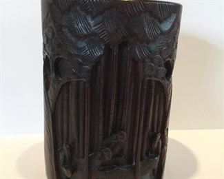 Beautiful wood hand craved container.