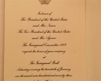 Invitation to Nixon inaugural ball.