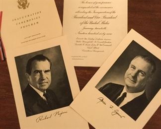 Invitation to inauguration of Richard Nixon and Spiro Agnew.