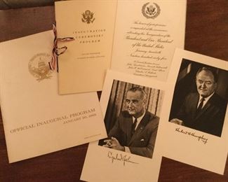 Invitation with programs to inauguration of Lyndon Johnson and Hubert Humphrey.